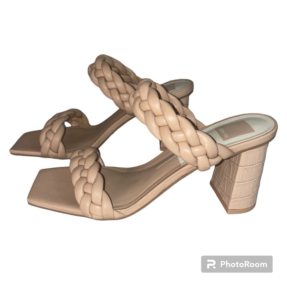 Dolce Vita Paily Braided Strap Shoe Heel Pumps Cream Stella Blush Pink Size 9.5 - Picture 7 of 12